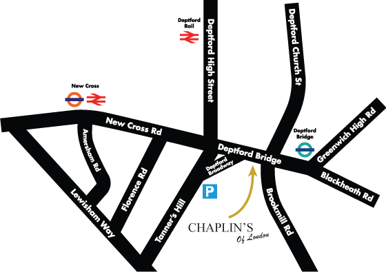 Chaplin's of London Deptford map